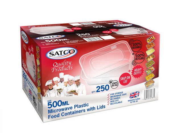 外卖盒SATCO 500ML PLASTIC 250 SET WaiMH