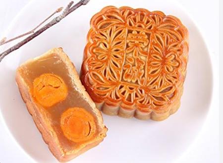 【双黄白莲蓉月饼 】White Lotus & 2 YOLK  Moon cake 4x185g YueB