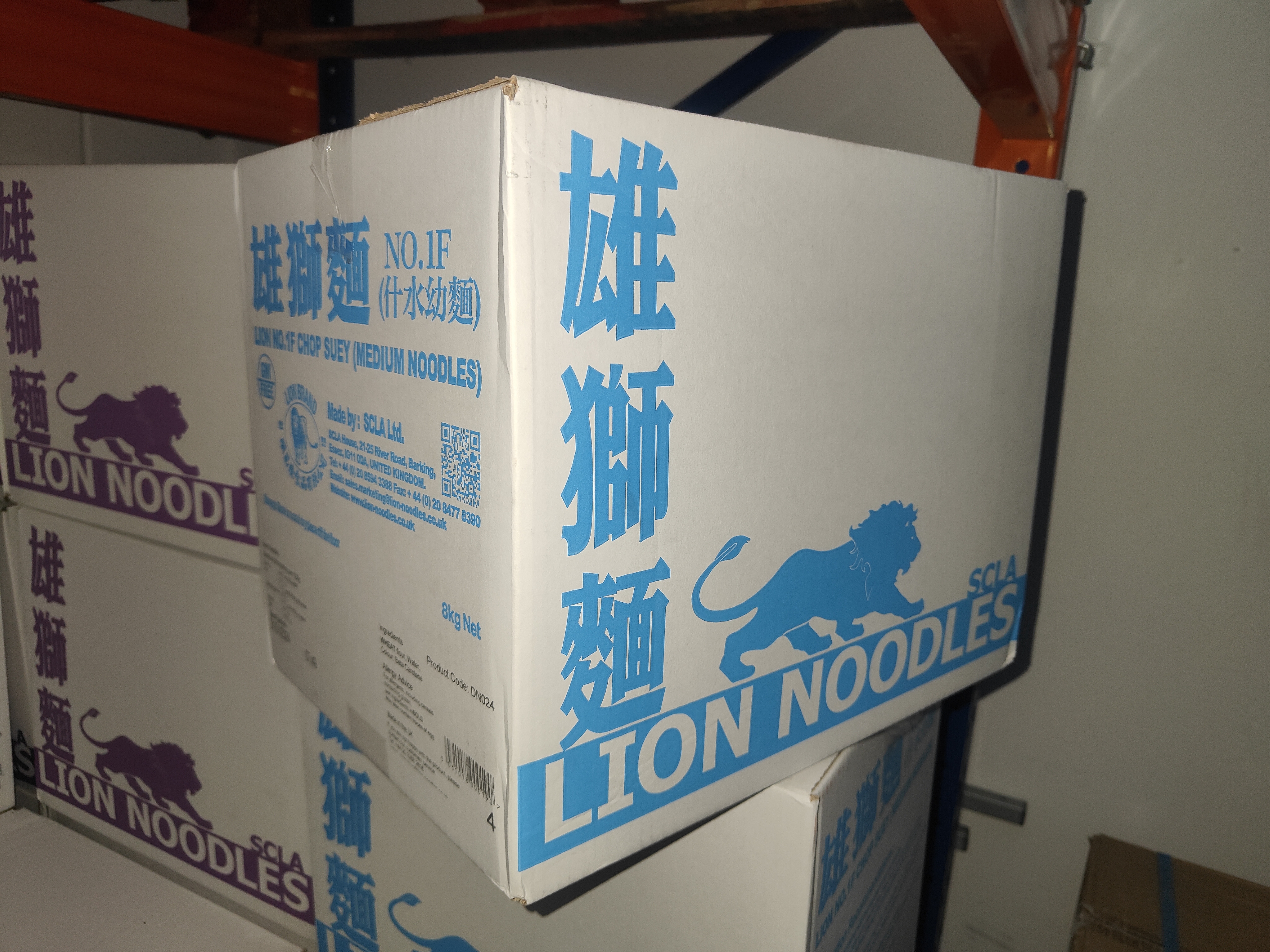 雄狮牌炸水幼面(浅蓝箱）BLUE BOX  LION /NO.1F (MEDIUM) SHOP SUEY NOODLES/(9kg)  ZhaSM