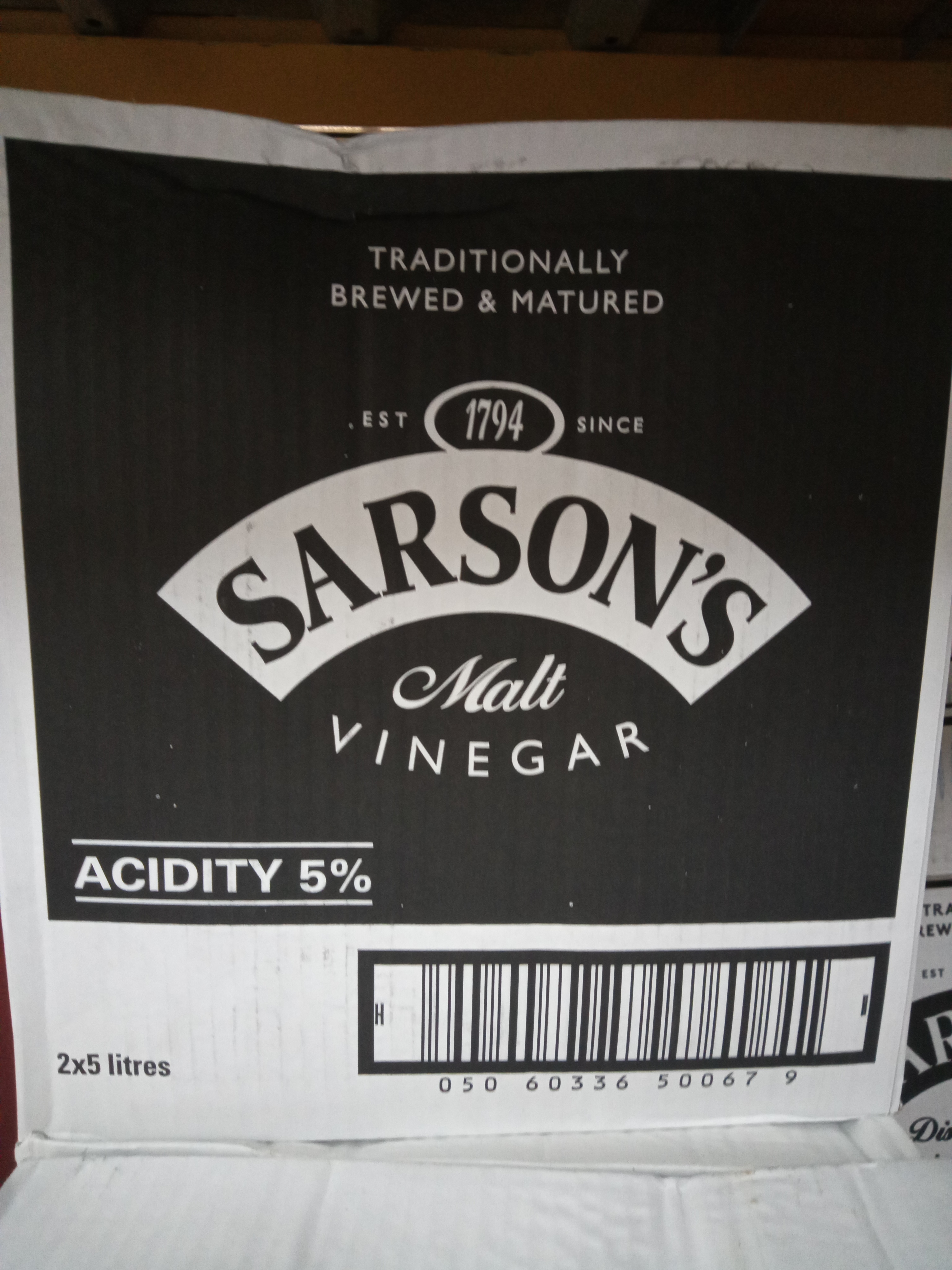 沙尘牌黑醋 SARSON'S BROWN VINEGAR 2X5L  HeiC