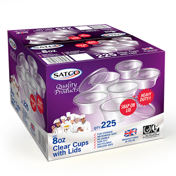 塑料杯连盖SATCO 8OZ PLASTIC 225 SET ZhiB