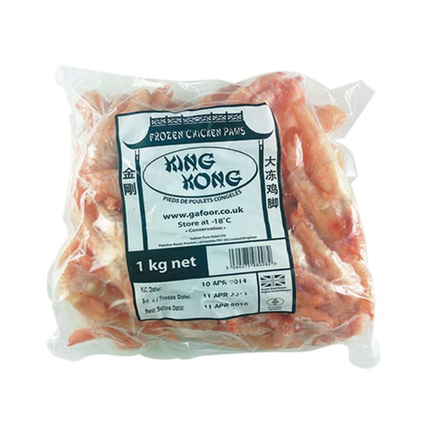 散金刚冻鸡脚 CHICKEN PAWS B/IN larger (king kong) 1x1kg JiZ ***