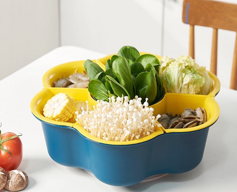 【蔬菜沥水收纳神器多功能二层旋转台面置物架子】套装 
  Complete Collection Vegetable Drain Storage Artifact Multifunctional 
  Two-story Rotating Countertop Storage Shelf 