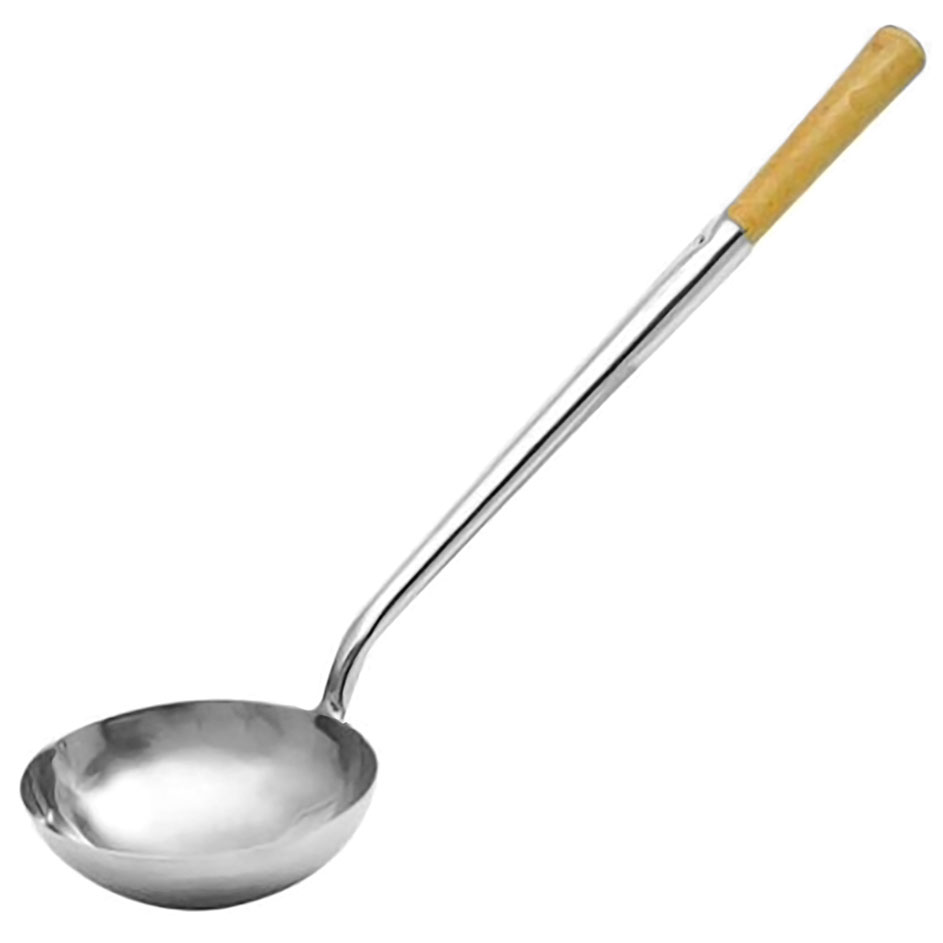 【不锈钢木柄炒勺】LT SS FRY LADLE WITH HANDLE【20CM】ChaoS